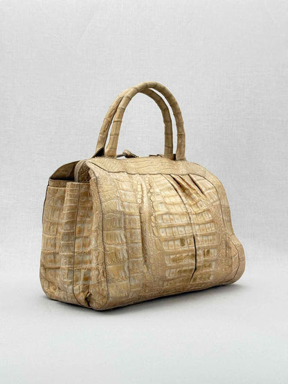 NANCY GONZALEZ Frame Beige Top Handle