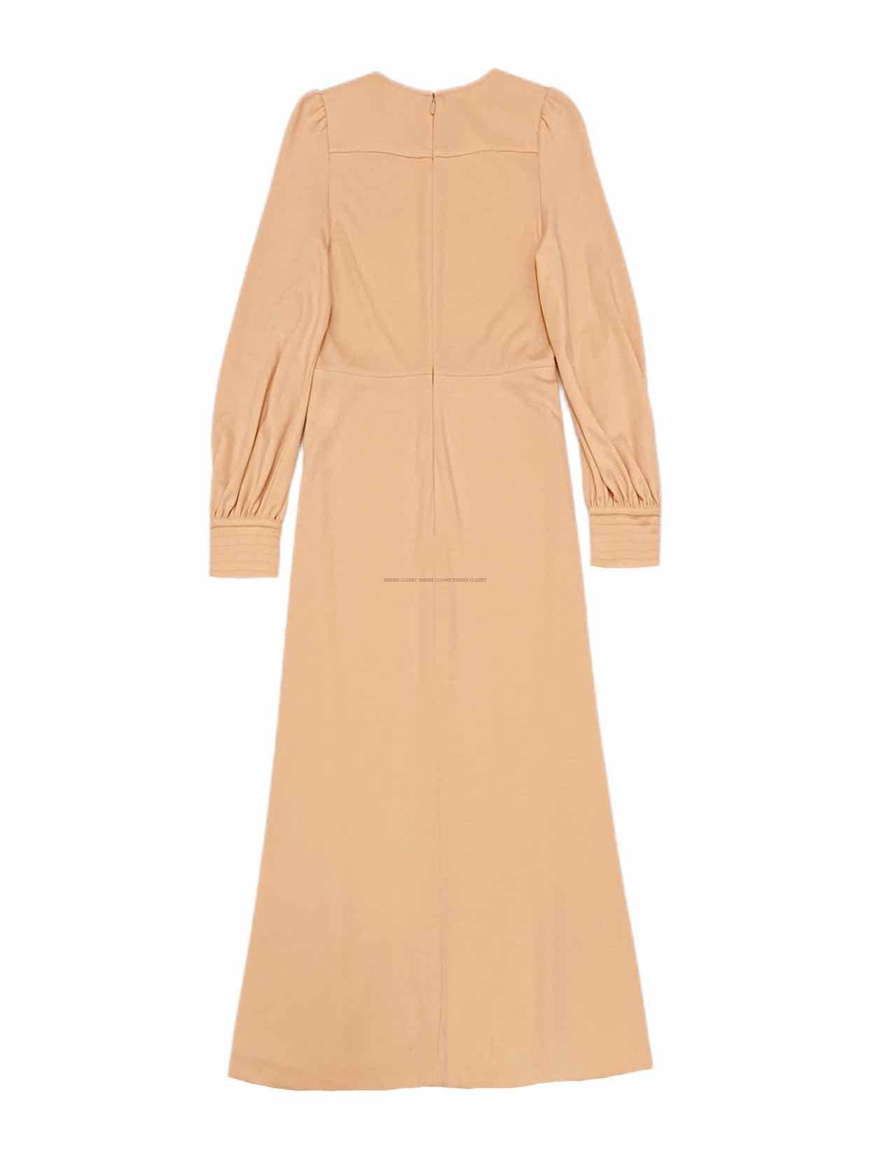 CHLOE Bishop Sleeves Beige Long Dress