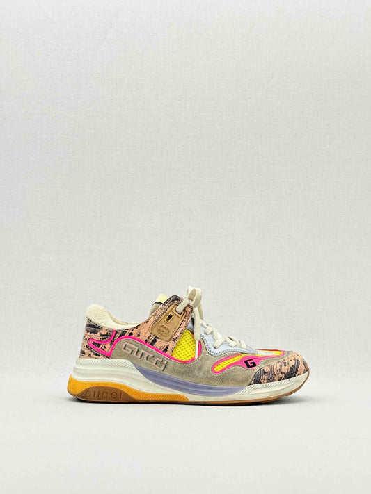 GUCCI Beige Multicolor Size EU 35 Sneakers