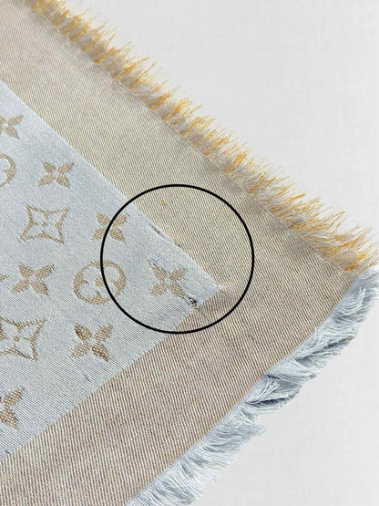 LOUIS VUITTON Grey & Gold Shawl