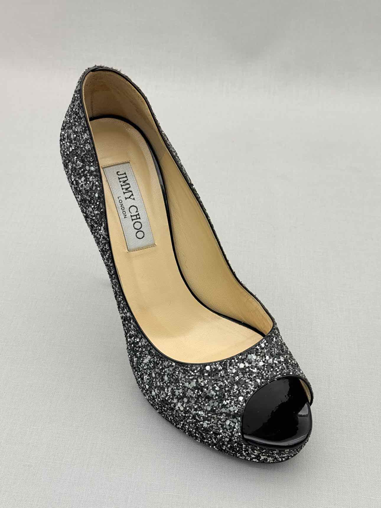 JIMMY CHOO Crown Black & Silver Size EU 39.5 Pumps