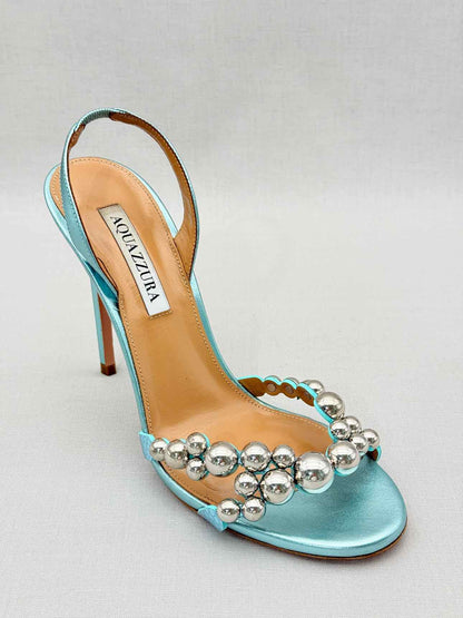 AQUAZZURA Bubbles Aqua Size EU 38 Slingbacks