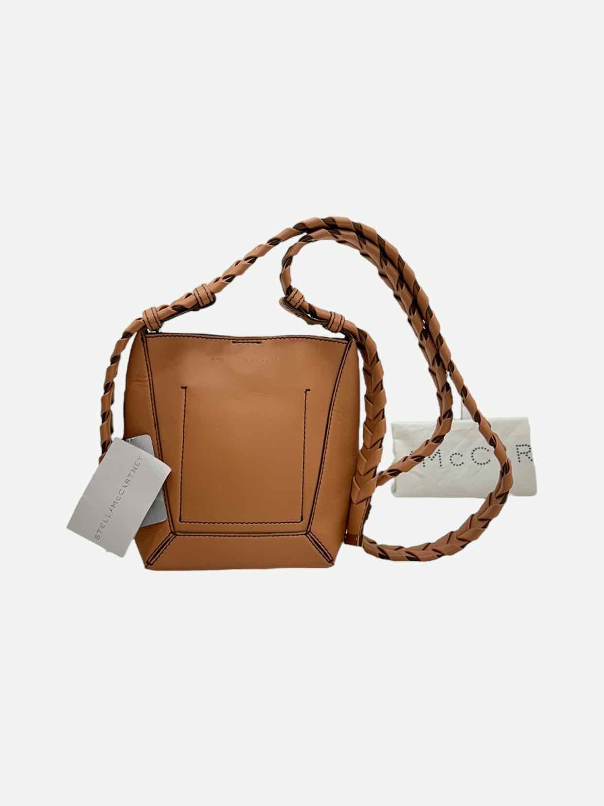 STELLA MCCARTNEY Braided Strap Tan Shoulder Bag