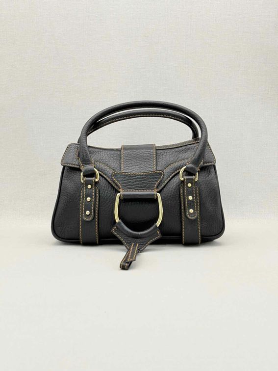 DOLCE & GABBANA D-Ring Black Top Handle
