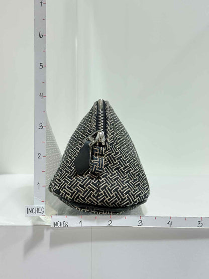 HERMES Cosmetic Black & White Small H Jacquard Pouch