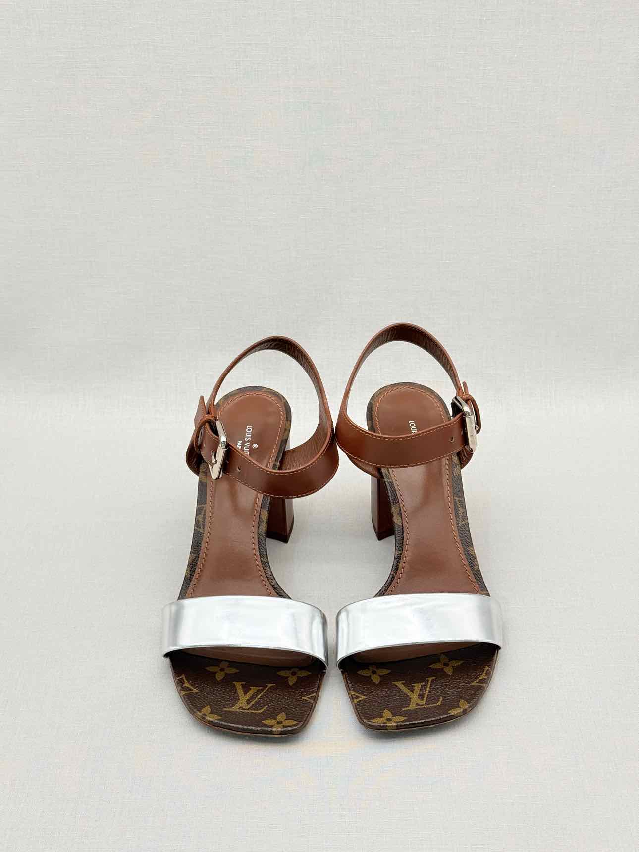 LOUIS VUITTON Bloom Monogram Size EU 39 Heeled Sandals