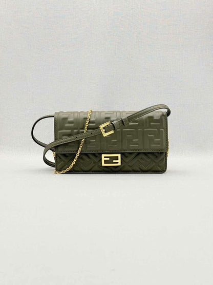 FENDI WOC Khaki FF Embossed Crossbody