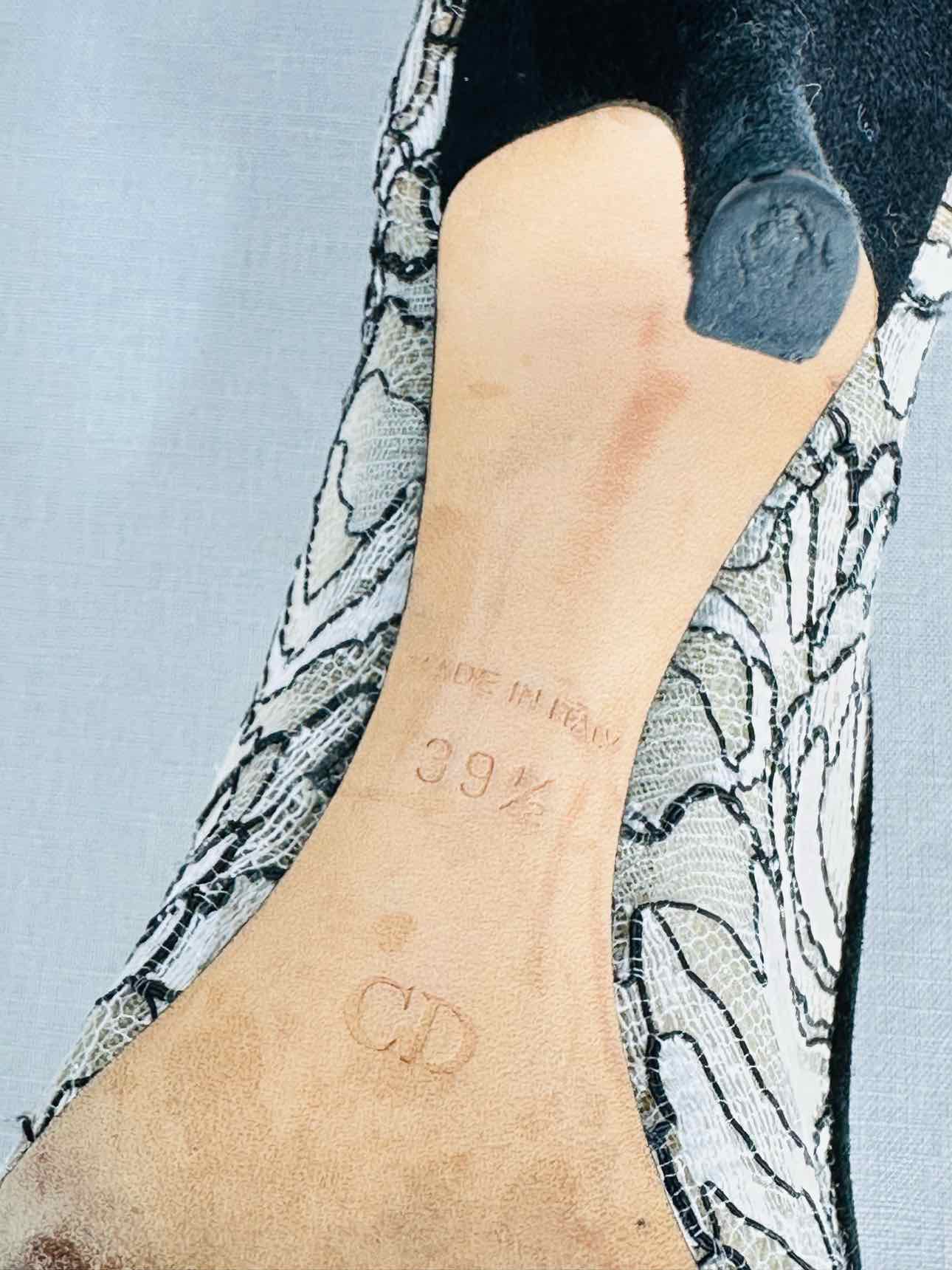 DIOR Cream & Black Lace Size EU 39.5 Pumps