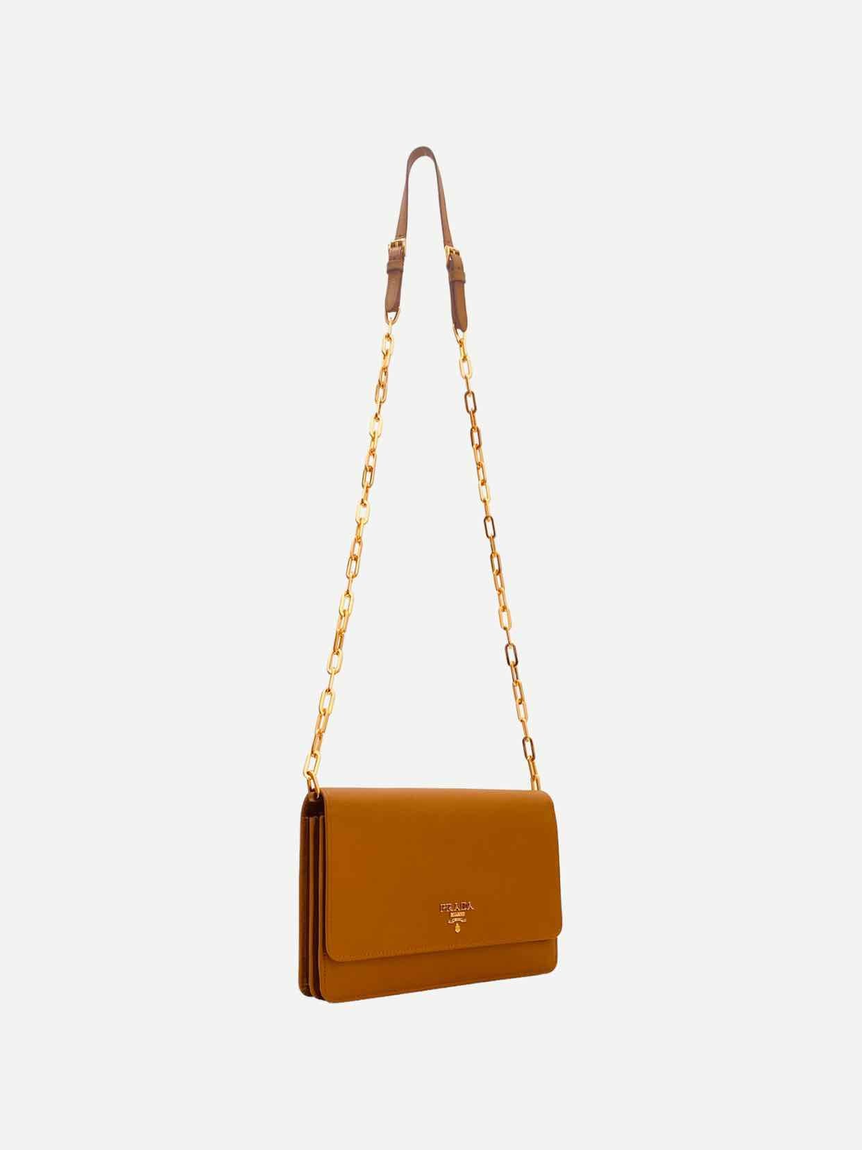 PRADA Wallet on Chain Caramel Shoulder Bag