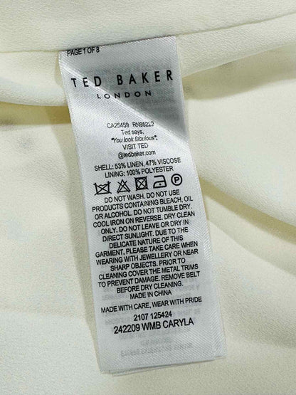 TED BAKER Belted Off-white Size Large Midi Dress