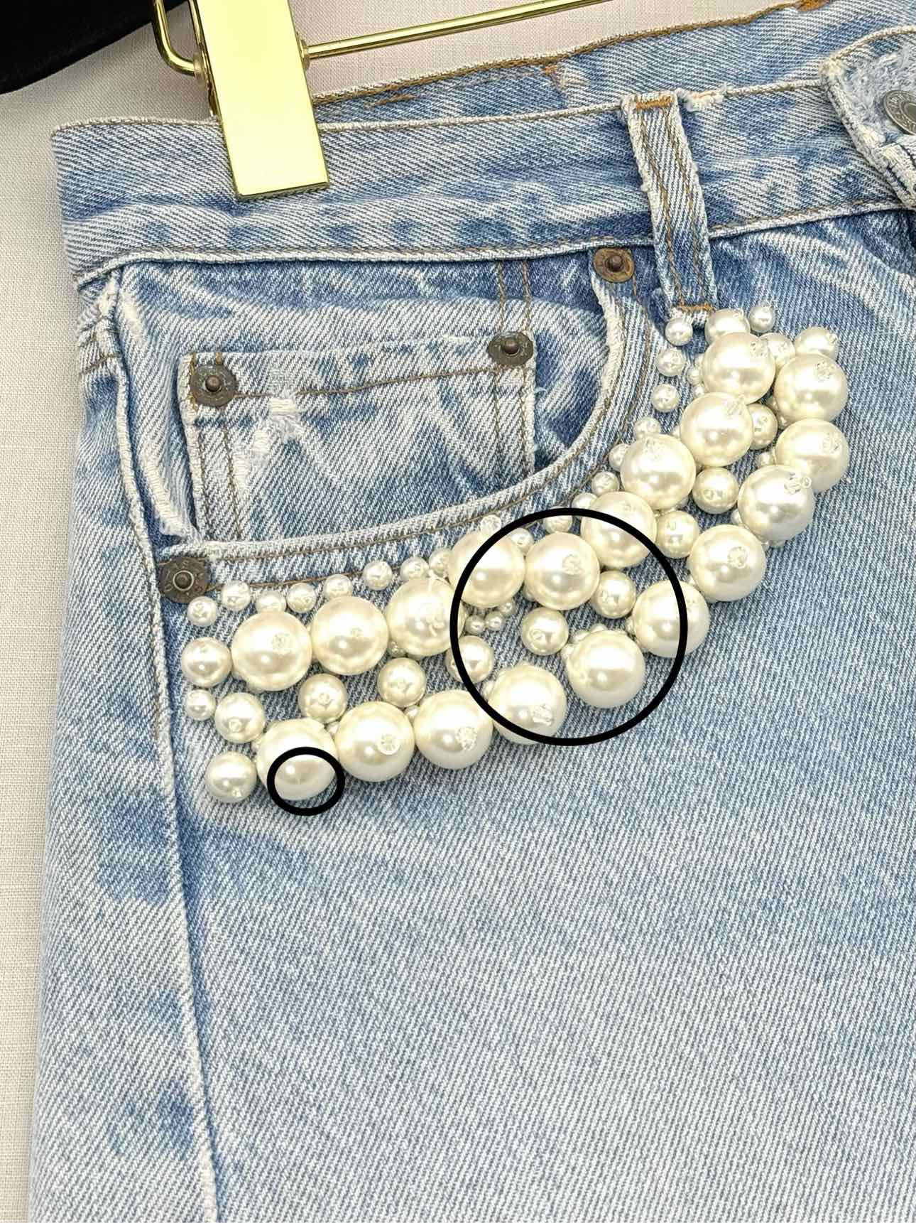 MIU MIU Cut Off Light Blue Washed Size 34 Shorts