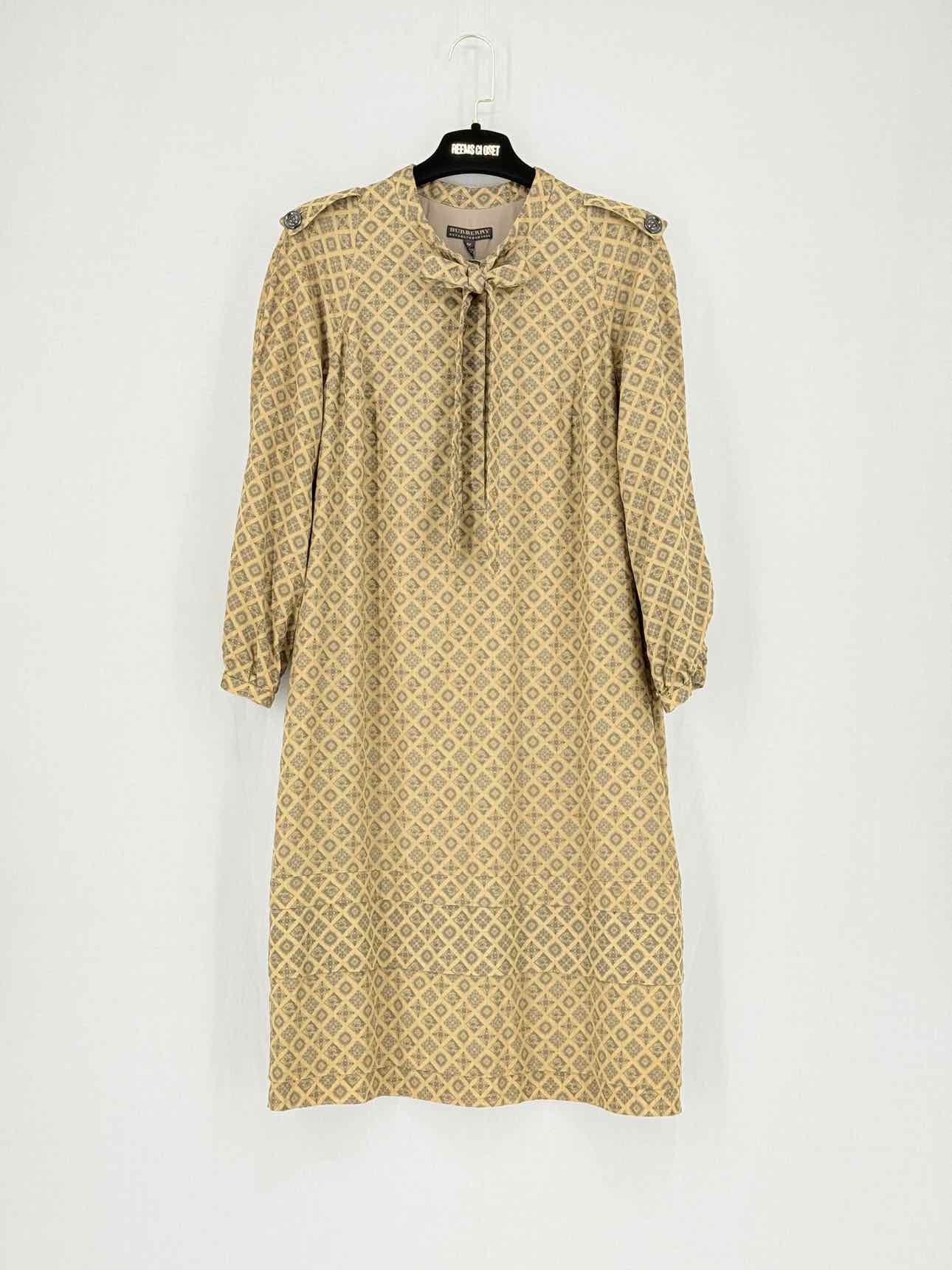 BURBERRY Beige & Black Size US 6 Knee Length Dress