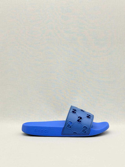 GUCCI GG Rubber Blue Size EU 39 Slides