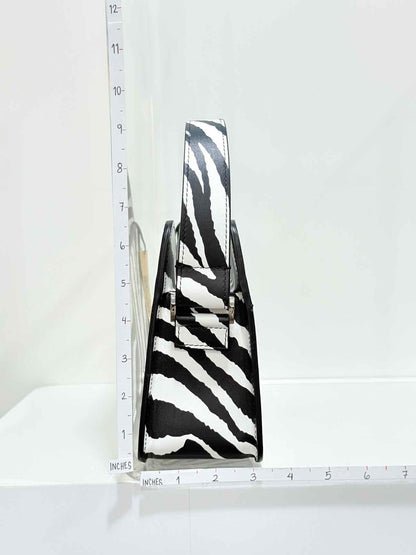 MACH & MACH Large Bow-shaped Black & White Shoulder Bag