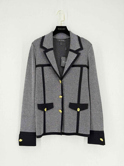 ST. JOHN Black & White Checkered Size US 12 Jacket