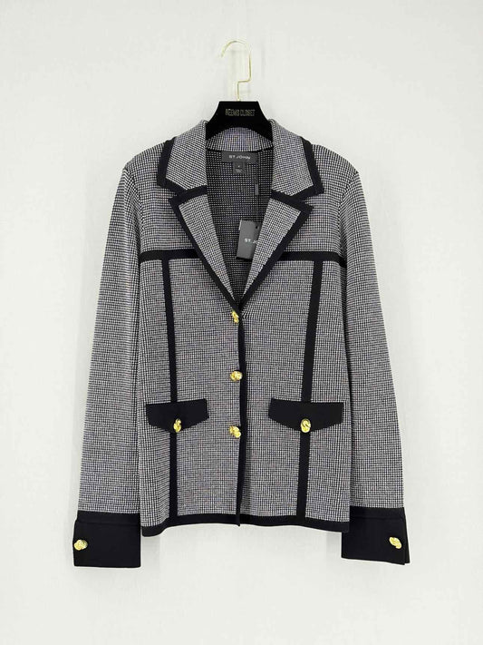 ST. JOHN Black & White Checkered Size US 12 Jacket