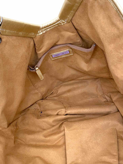 JIMMY CHOO Laser Cut Gold Shoulder Bag