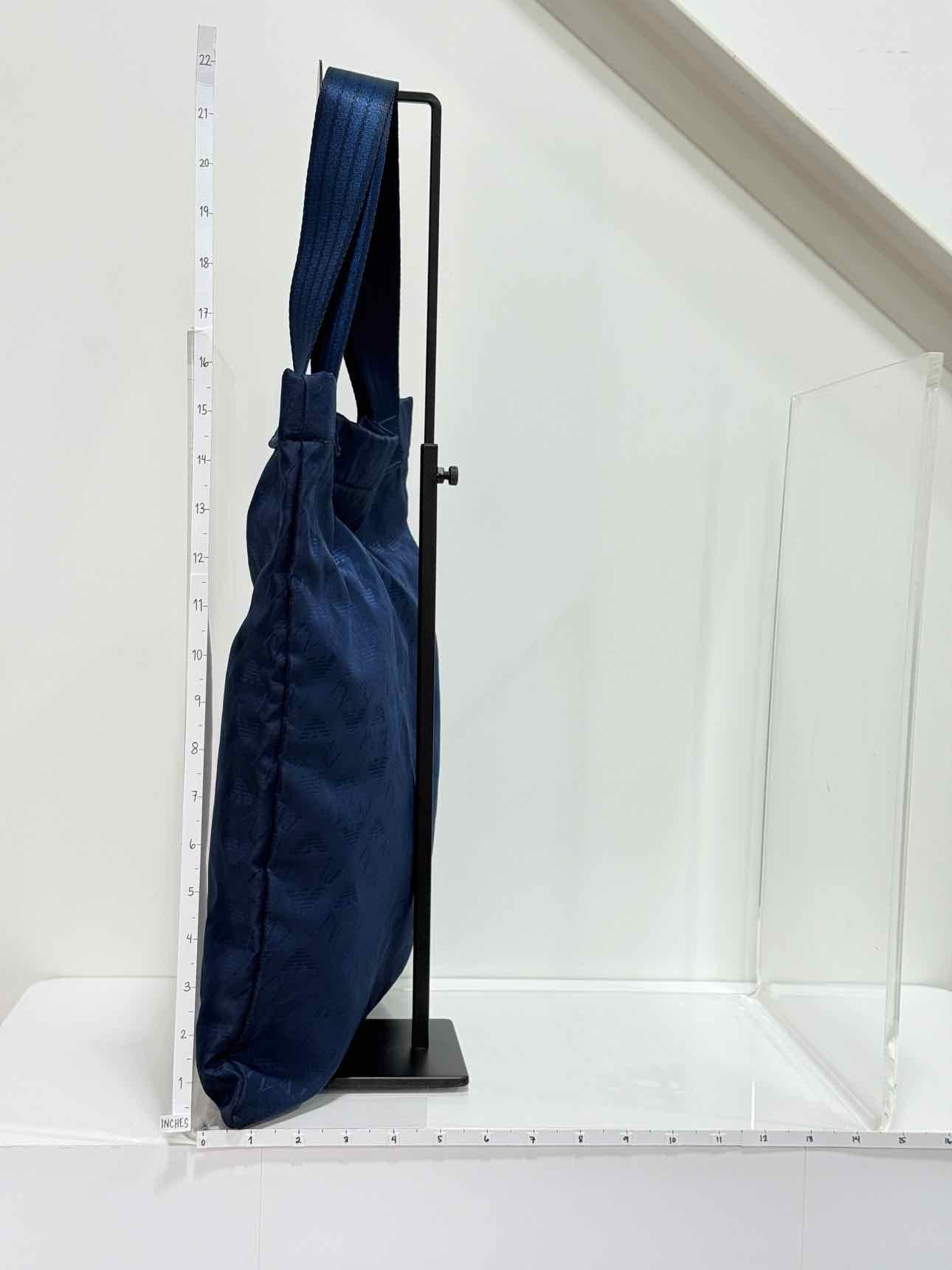 ARMANI JEANS Blue Monogram Tote Bag