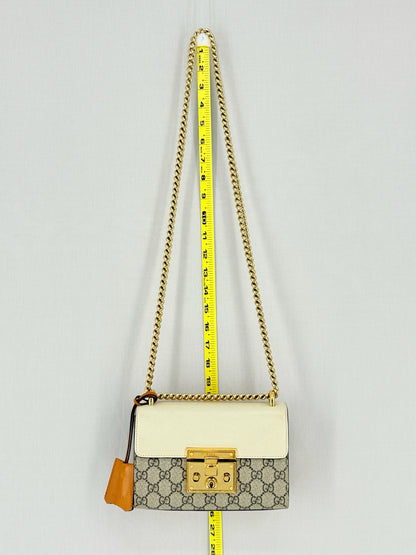 GUCCI Padlock Brown & Beige GG Supreme Shoulder Bag