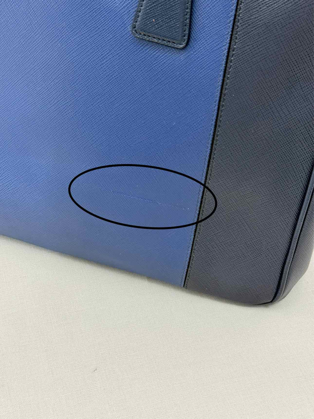 PRADA Double Zip Navy Blue Tote Bag