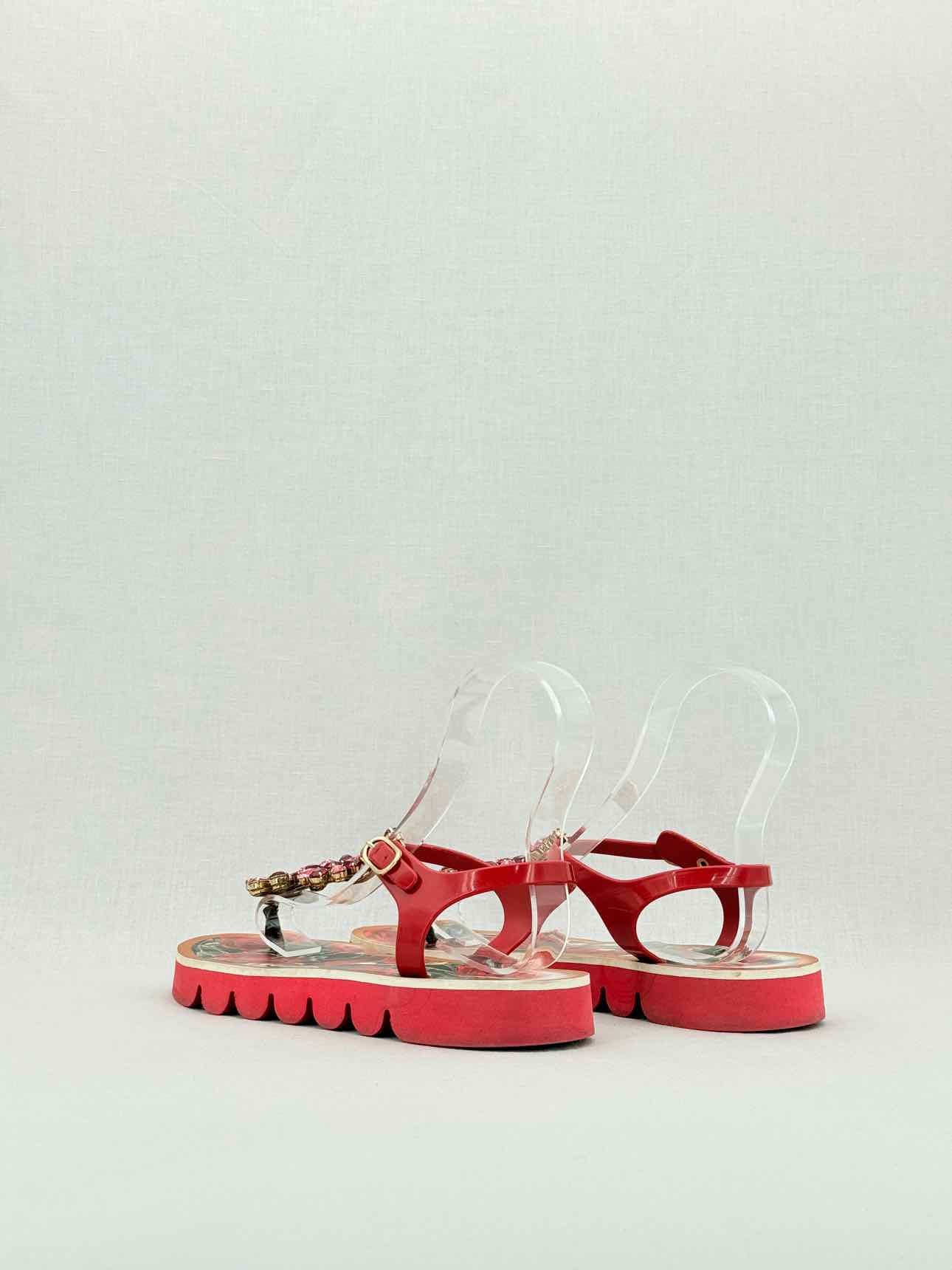 DOLCE & GABBANA Red Printed Size EU 40 Sandals