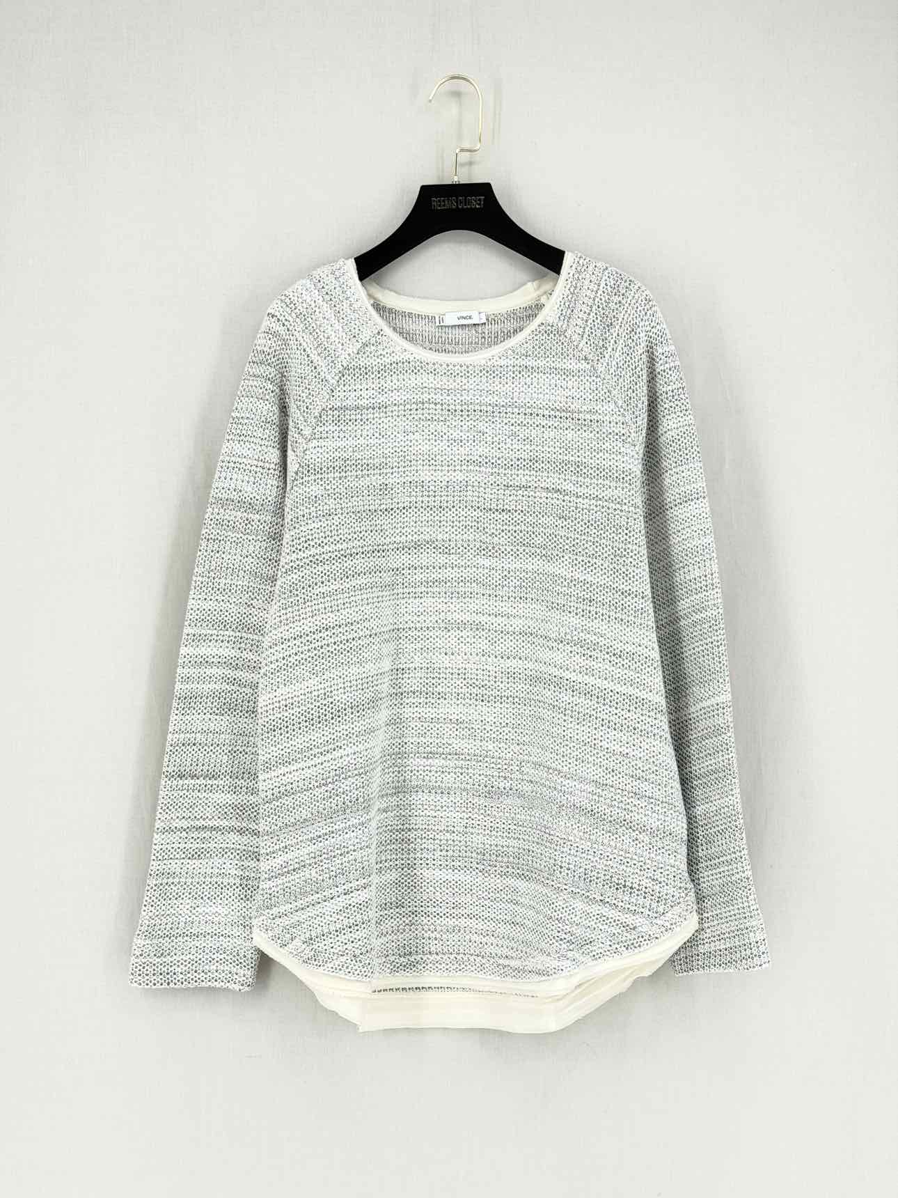 VINCE Black & White Size Large Sweatshirt