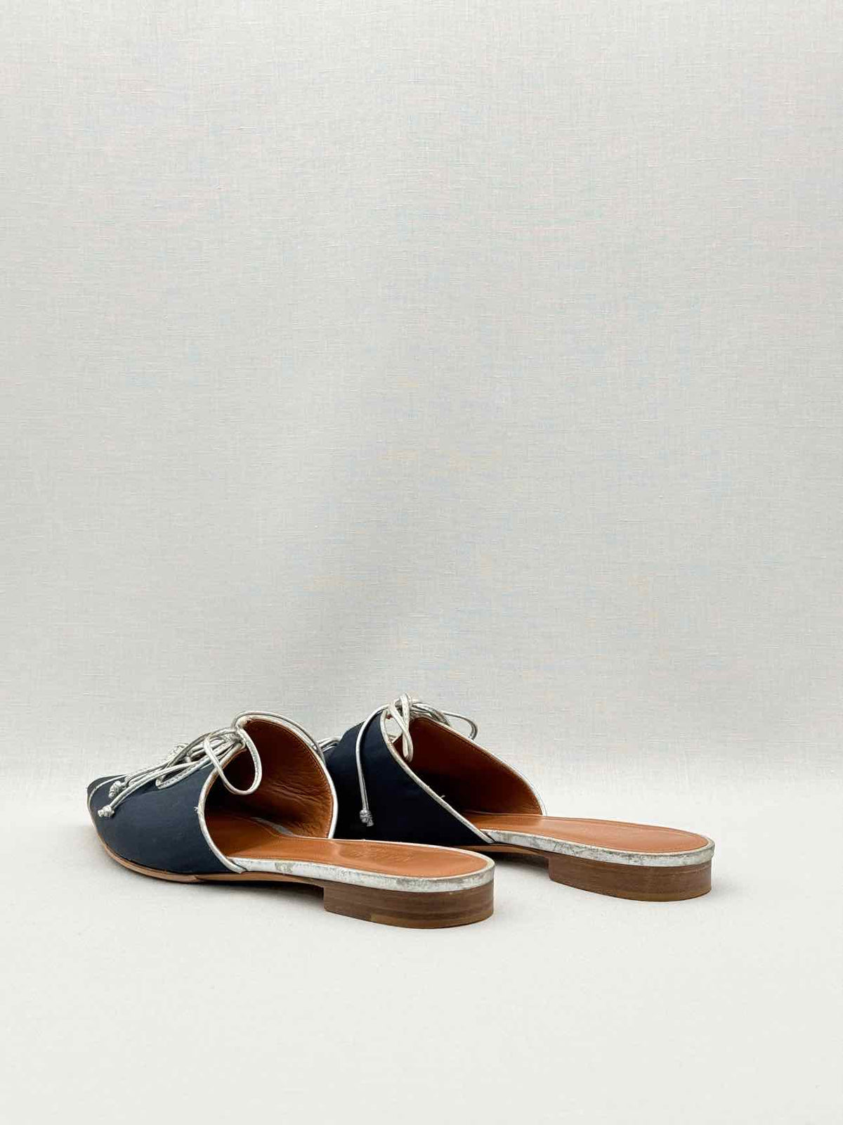MALONE SOULIERS Navy Blue w/ Silver Size EU 39.5 Mules