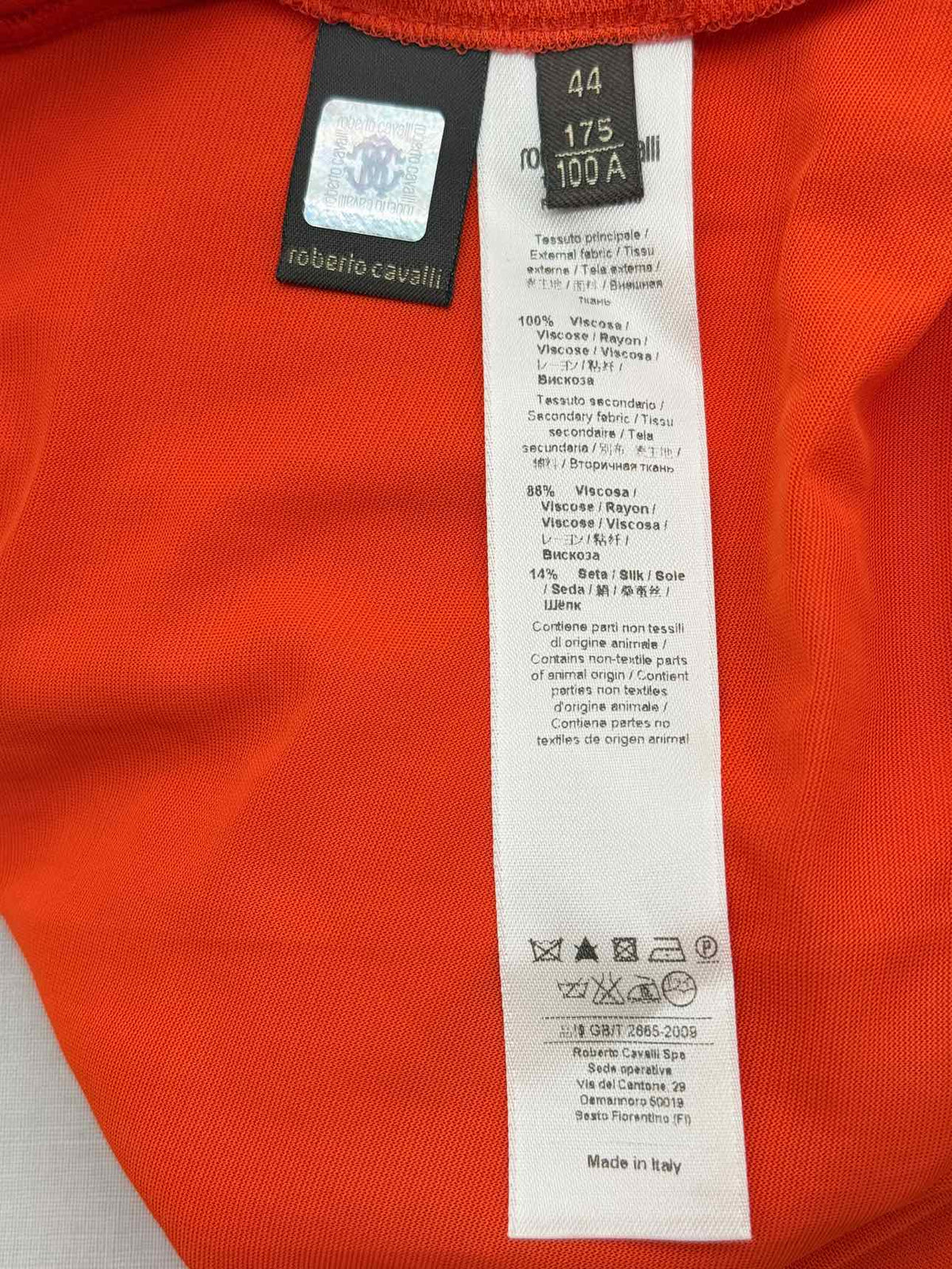 ROBERTO CAVALLI Red Orange Size US 8 Long Dress