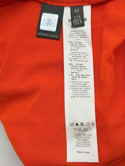 ROBERTO CAVALLI Red Orange Size US 8 Long Dress