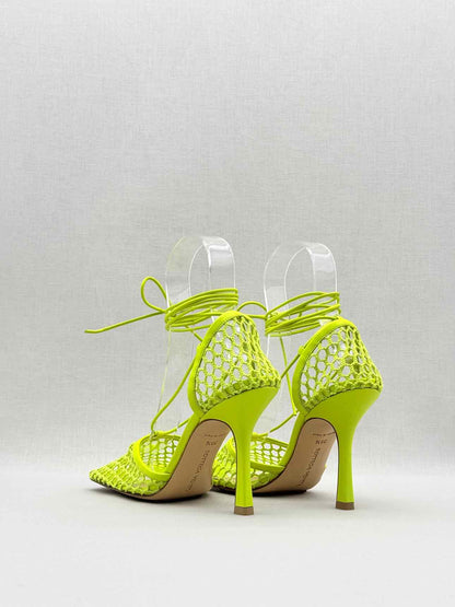 BOTTEGA VENETA Neon Yellow Size EU 38.5 Heeled Sandals