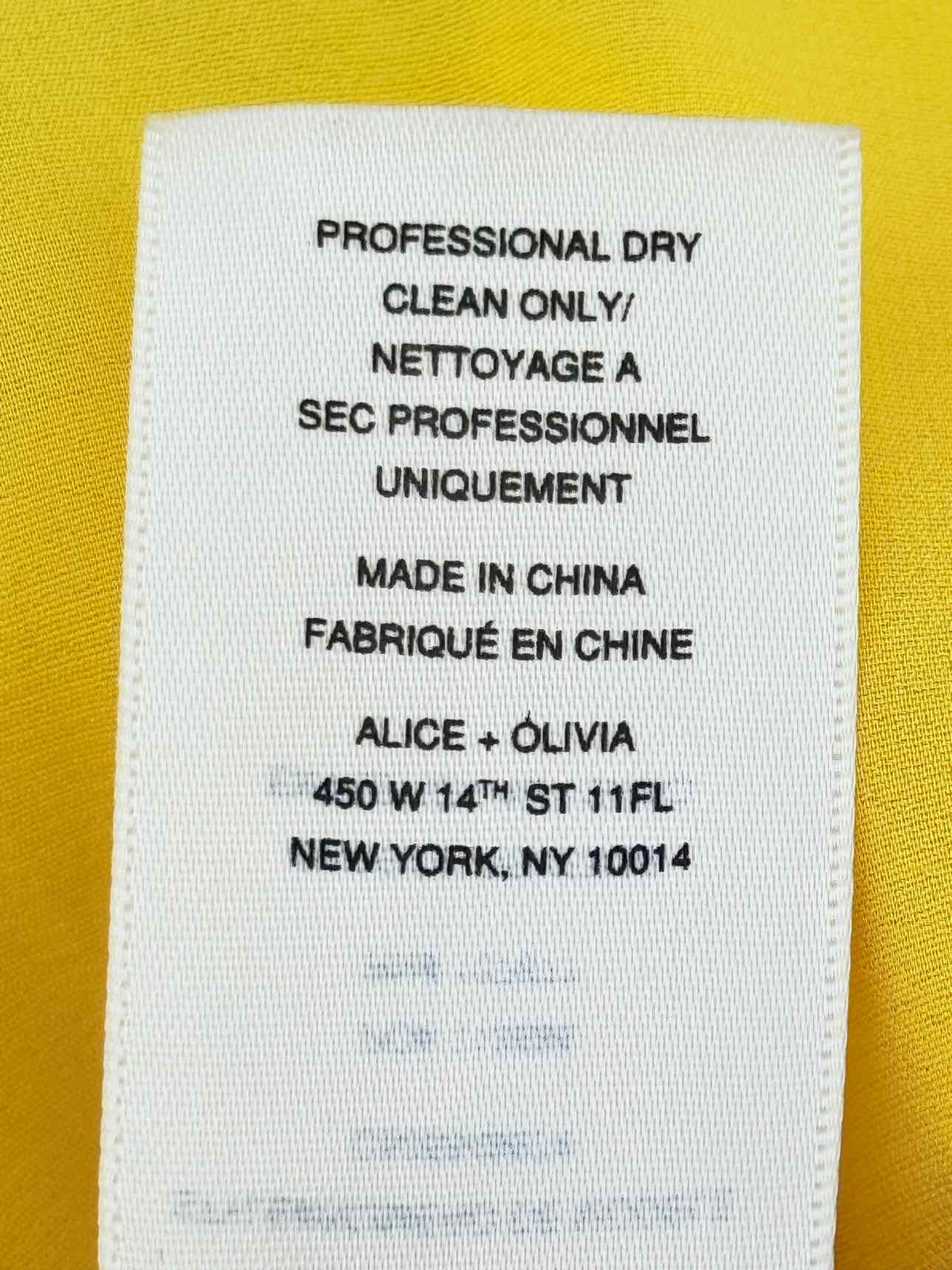 ALICE + OLIVIA Yellow Size Small Long Dress
