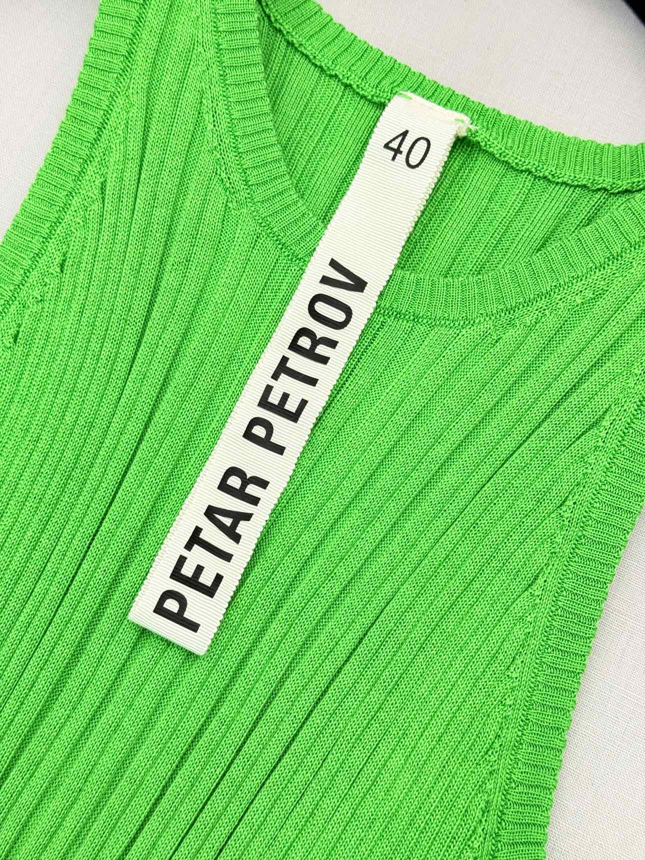 PETAR PETROV Green Ribbed Size US 8 Tank Top