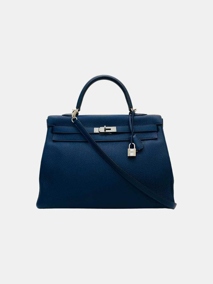 HERMES Kelly Midnight Blue Top Handle