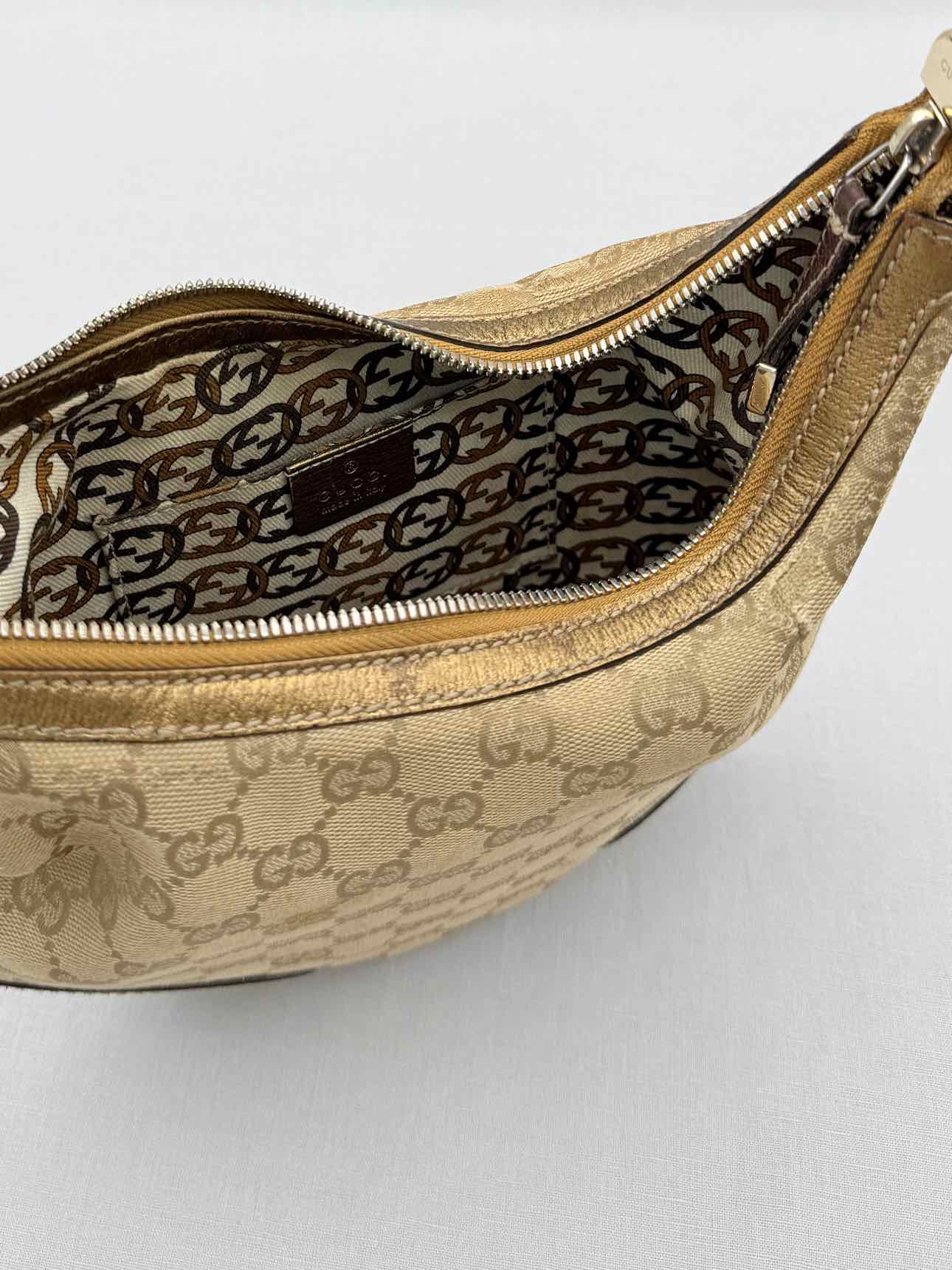 GUCCI Princy Brown & Bronze GG Monogram Hobo bag
