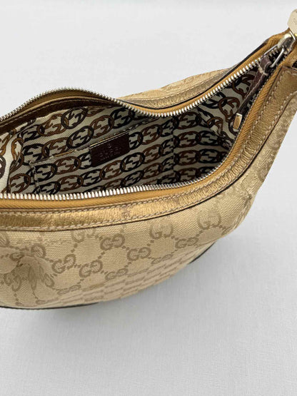 GUCCI Princy Brown & Bronze GG Monogram Hobo bag