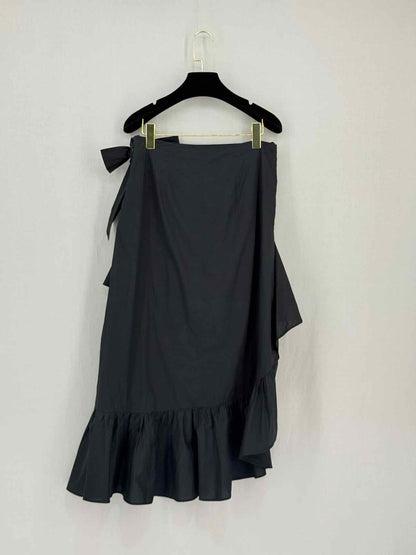 PINKO Black Ruffled Size US 4 Midi Skirt