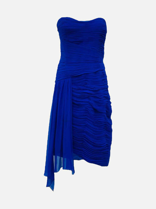 MONIQUE LHUILLIER Strapless Royal Blue Short Dress