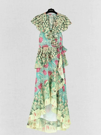 TEMPERLEY Green Multicolor Size Small Midi Dress