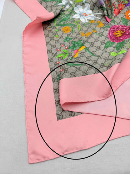 GUCCI Pink Multicolor GG Monogram Scarf