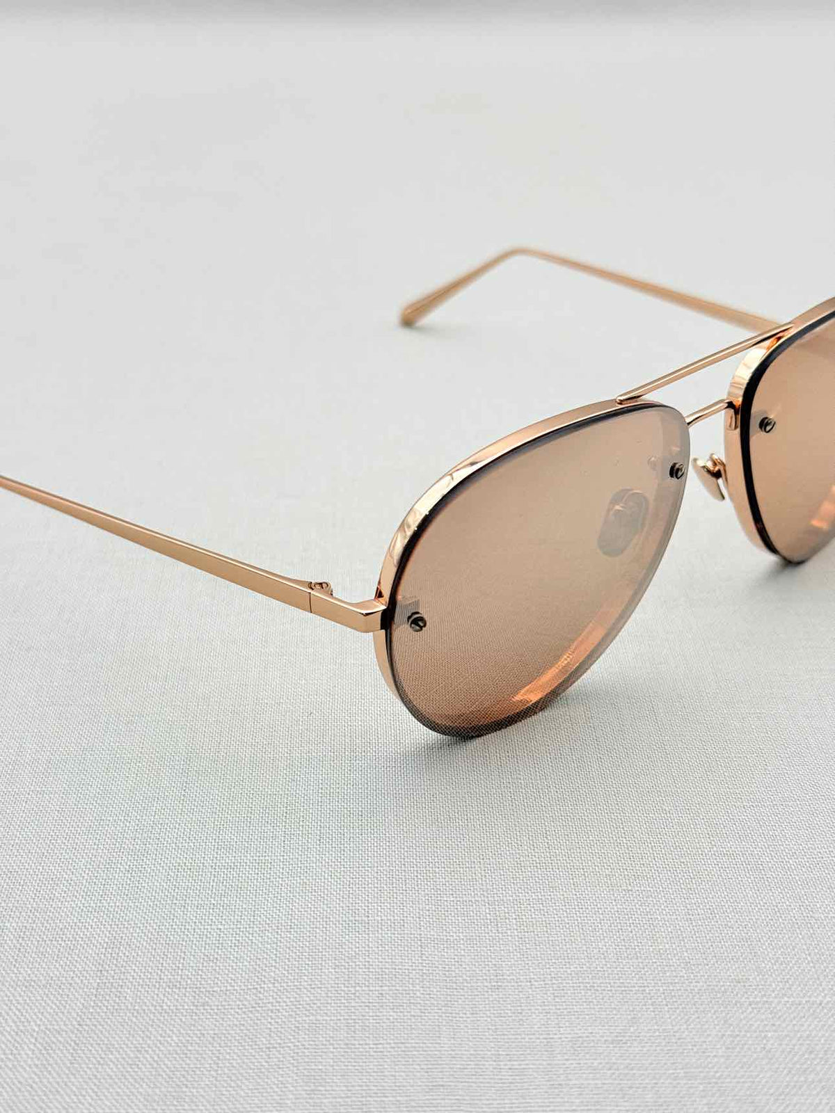LINDA FARROW Rose Gold Sunglasses
