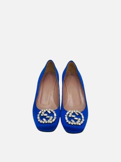 GUCCI GG Crystal Royal Blue Flats