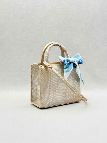 S'UVIMOL Metallic Beige & Silver Top Handle