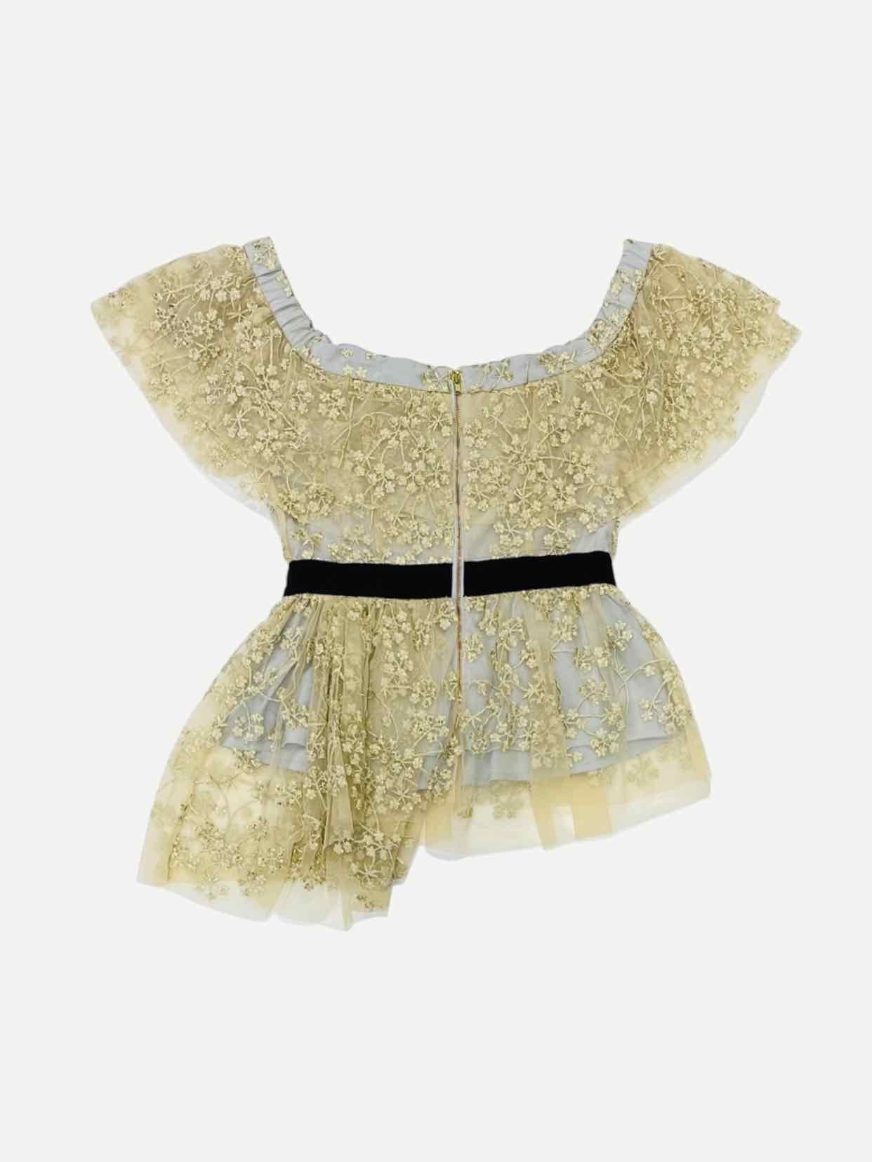 SELF-PORTRAIT Off Shoulder Gold & Silver Size US 4 Top