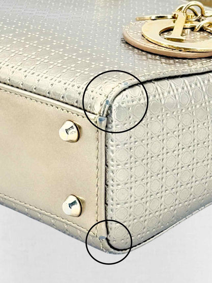 DIOR Lady Dior Bronze Micro Cannage Top Handle