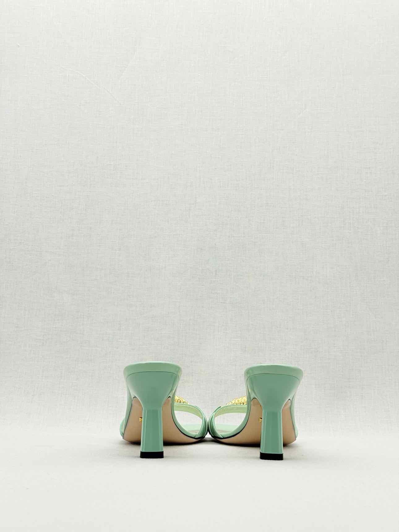 GUCCI Dora Green Size EU 38.5 Heeled Sandals