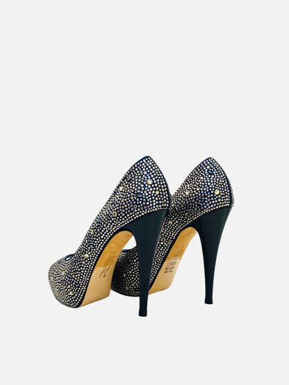 GINA Open Toe Navy Blue & Bronze Size EU 40 Pumps