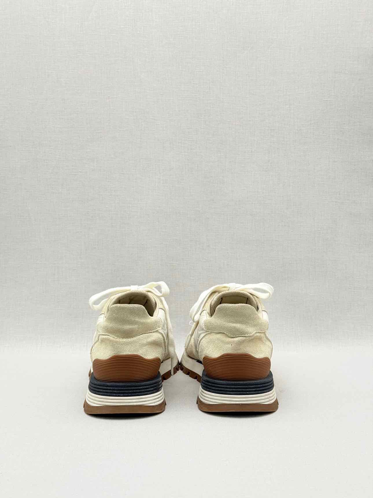 BRUNELLO CUCINELLI Cream & Grey Size EU 38.5 Sneakers