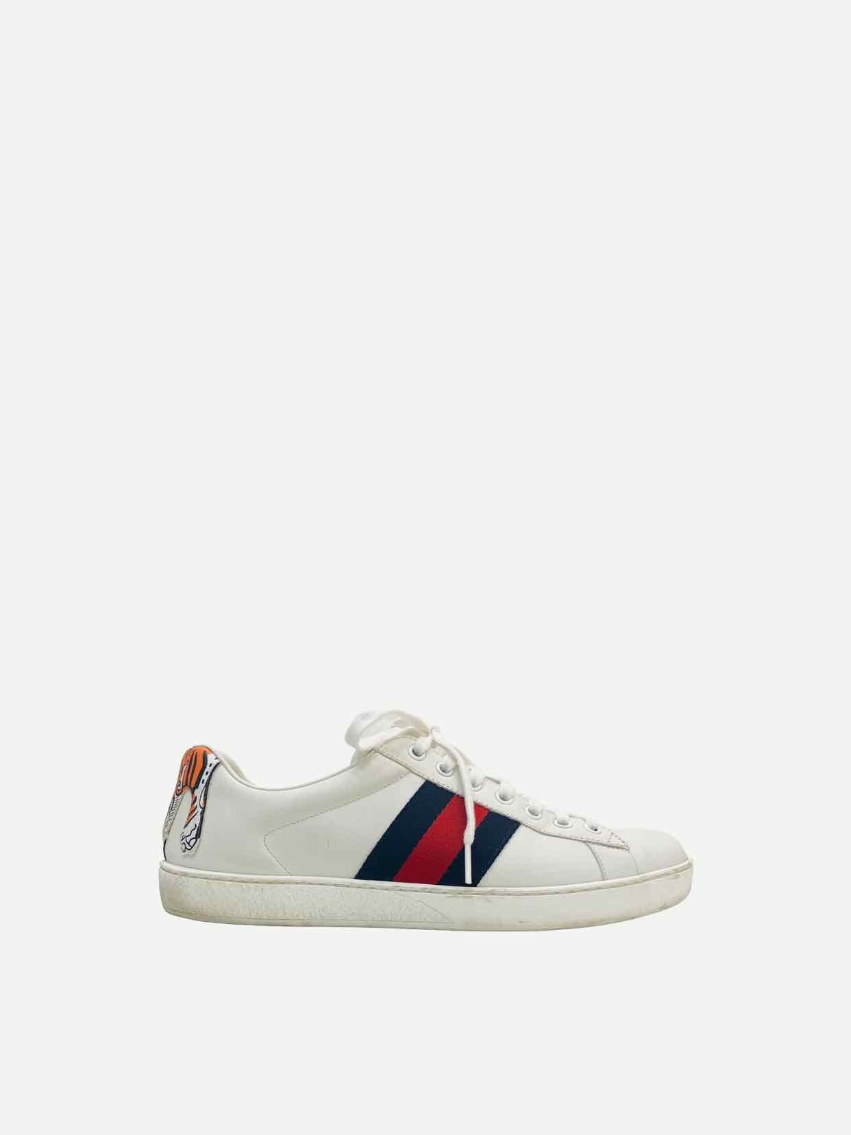 GUCCI Web Tiger White Sneakers 40.5