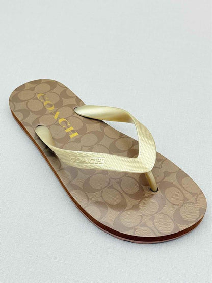 COACH Zak Gold Monogram Size EU 37-38 Flip flops