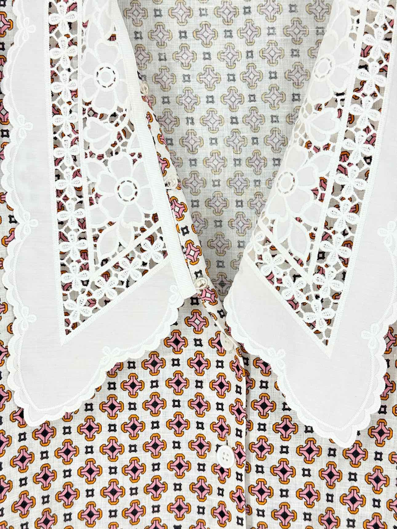 MAJE White Multicolor Printed Size Large Blouse
